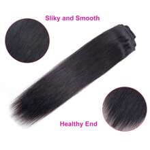 120G 8Pcs/Sets Clip In Hair Extensions Human Hair 10 To 28 Inch Brazilian Remy Straight Hair Natural Black For Women - Natural Black - View 7
