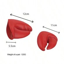 Creative Red Shaped Kitchen Pot Holder, Microwave Oven Heat Insulation Thick Anti-Scald Gripper - Red - View 2