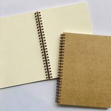 Caderno  A5 Capa Kraft - Wire-o 100 Folhas Miolo Marfim Sem Pauta - Marfim - Visão 2