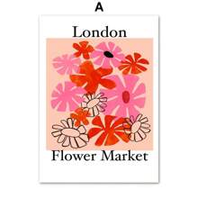 1pc Abstract Colorful Gallery Flower Market Rainbow Botanical Wall Art Canvas Painting Posters For Living Room Decor No Framed