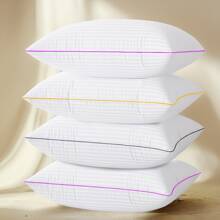 Bed Pillows For Sleeping 4 Pack Down Alternative Pillows King Size Set Of 4 Soft Hotel Collection Pillows For Side And Back Sleepers Gusseted Cooling Pillow - sọc màu hỗn hợp - Xem 8