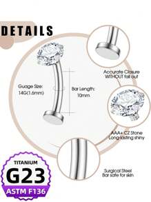 Floating Titanium Belly Button Rings Hypoallergenic G23 Titanium Internally Threaded Belly Ring 14G Belly Piercings For Women Navel Piercings Jewelry - A - View 4