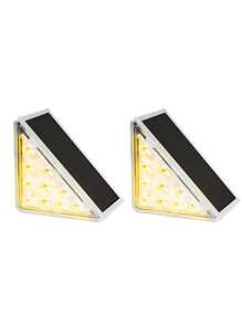 2/6PCS Outdoor Solar Triangle Light, Solar Staircase Light, Solar Landscape Light, 10/13LED IP65 Waterproof Light. Suitable For Courtyard, Villa, Balcony, Garden, Stairs, Streets And Other Outdoor Decorative Atmosphere Lighting., Solar Lights Outdoor