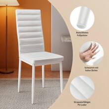 Juego de 5 piezas para 4 juegos de mesa de comedor, mesa de cristal con respaldo alto, juego de PU para cocina, sala de estar y comedor