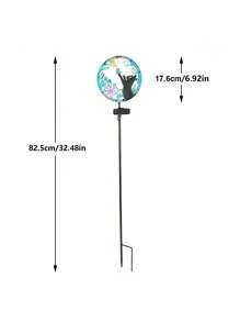 1PC LED 铸铁太阳能花园动物形草坪灯，太阳能花园景观灯，别墅花园小径公园装饰，庭院装饰，户外装饰 - 彩色 - 查看 10