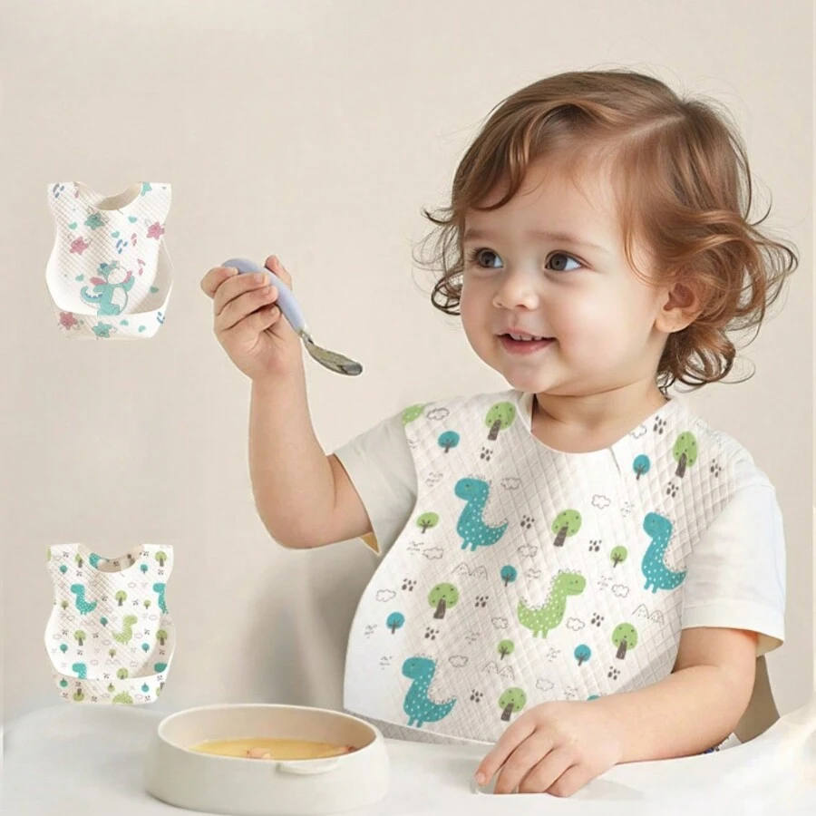 20pcs Disposable Bib For Baby Food, Baby Drool Bib, Complementary Food Cover, Portable Waterproof Bib For Children, Independent Packaging - Multicolor - View 1