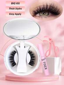 1 Pair Magnetic Eyelashes Soft Magnetic Lashes With Applicator, Lash Fixer, 3s Application 1s Removal Top Quality Hot Sell No Glue Needed Soft Magnets False Eyelashes Waterproof - Fluffy Lashes - View 1