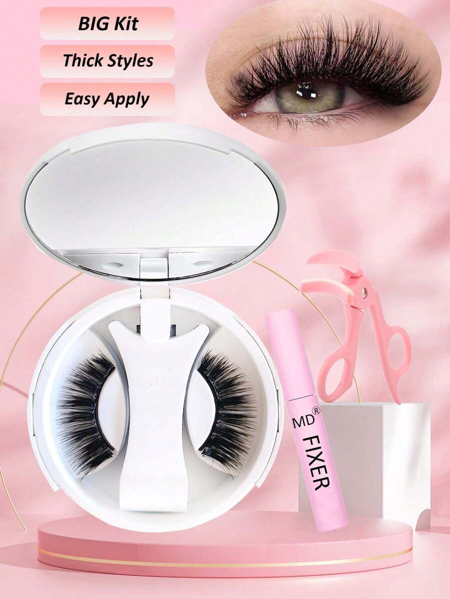 1 Pair Magnetic Eyelashes Soft Magnetic Lashes With Applicator, Lash Fixer, 3s Application 1s Removal Top Quality Hot Sell No Glue Needed Soft Magnets False Eyelashes Waterproof - Fluffy Lashes - View 1