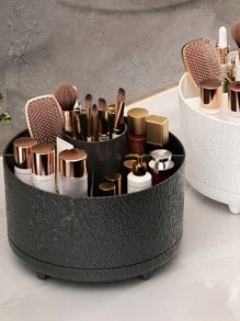 1pc Desktop Rotating Makeup Brush Holder, Cosmetic Storage Rack For Eyeshadow, Lipstick, And Brushes, Suitable For Room, Home, Bedroom, Bathroom, Desk, Accessory, Unique Gift