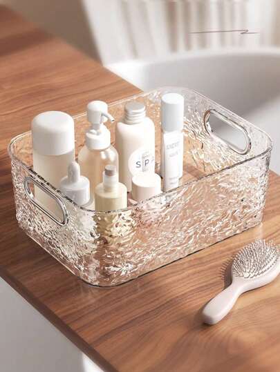 2pcs/1pc 亚克力收纳盒，塑料收纳托盘，化妆品收纳盒，艺术工具箱，美甲收纳盒，首饰收纳盒，浴室化妆品收纳篮，厨房餐桌杂物零食收纳盒，厨房浴室卧室客厅带办公桌用于家庭装修和收纳用品