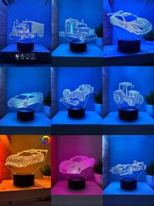 1pc Soccer Series Creative 3D Night Light, Room Ambient Multicolor Lamp, Gift For Soccer Fans - Black Touch Colorful - View 2