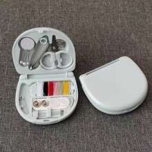 1 Set Portable Mini Sewing Kit In Plastic Box, Compact Sewing Supplies For Travel, Emergency Repair, Home And Dorm Use, Suitable For All Seasons