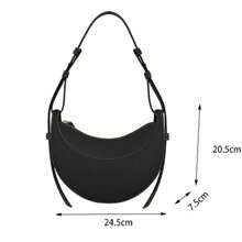 Niche Design Poleno Crescent Bag New Genuine Leather High-End Underarm Bag Single Shoulder Crossbody Saddle Bag Ladies Crescent Bag, PU Leather Crescent Bag, Single Shoulder Crossbody Bag Wallet Handbag Casual Dumpling Bag - 紅 - 查看 5