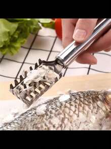 1pc Stainless Steel Fish Scale Scrapers - Quick And Efficient Cleaning - Ergonomic And Easy To Clean - Ideal For Restaurants And Food Truck Cooking Professionals