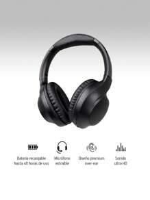 AKANE Ultra High Definition Bluetooth Wireless Headband Headphones With Removable USB-C Microphone, Long Battery Life Up To 48 Hours Of Use, Foldable Hands-Free Headphones, Mod. OF-2000 - màu đen - Xem 2