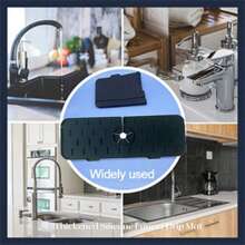 1PC Home Silicone Faucet Drain Mat, Foldable, Kitchen Bathroom Faucet Quick Dry Kitchen Sink Splash Guard Silicone Faucet Drip Mat, Kitchen And Bathroom Sink Countertop Protector - Multicolor - View 11