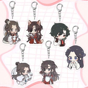 2个可爱卡通人物亚克力钥匙扣 - 双面吊坠，适用于包包和背包，龙虾扣 - 粉丝的完美礼物，汽车配件，包包挂饰，学校字母哥特Y2K风格挂绳，带证件夹，汽车配件，包包挂饰，圣诞节汽车礼物，送给老师、朋友、姐妹的礼物创意