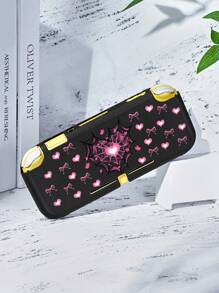 1pc New Switch2 Protective Case (2025), Compatible With Switch2/ Switch OLED/ Switch NS/ Lite, Pink Mesh Heart And Pink Bow Decor Protective Cover/Storage Bag Compatible With Switch Extended Battery Version Console, Scratch-Resistant, Best Gift Compatible With Switch Player - Multicolor - View 10