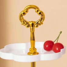 European-Style Three-Layer Fruit Plate, Dry Fruit Plate, Afternoon Tea Small Tray, Dessert Dessert, Multi-Layer Cake Stand, Cake Three-Layer Fruit Plate (Round) - White - View 2