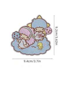 Sanrio 1 pezzo Patch termoadesivo carino con gattini cartoni animati e motivi anime, per decorare vestiti, t-shirt, borse, scarpe, ricamo su tessuto