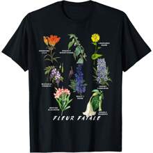 Botanist Gardening Fleur Fatale Poison Botanical Chart T-Shirt - Black - View 1