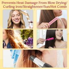 Goiple 450°F 热防护及紫外线防护喷雾，热防护精华液，有效抵御直板夹、卷发棒和吹风机的高温损伤，蕴含椰子油，滋润修护秀发，提升秀发健康、柔顺和光泽，适用于卷发、波浪发、直发及假发（100毫升/200毫升/300毫升） - 紅色 - 查看 5