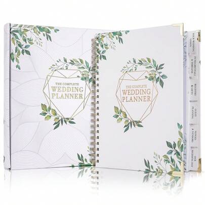 OUR ADVENTURE BOOK A Bride's Wedding Planner Organizer - Wedding Planner, 188 Pages, Gold Foil Hardcover With Metal Corners + 6 Inside Pockets + Countdown Calendar, Engagement Diary Gift For The Future Bride And Groom