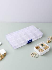 1 个透明 PP 塑料可拆卸 15 格收纳盒，用于珠宝、零件和配件储存