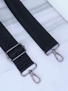 Bolso de mano con correa bordada ajustable, billetera, bolso bandolera - Negro - Ver 4