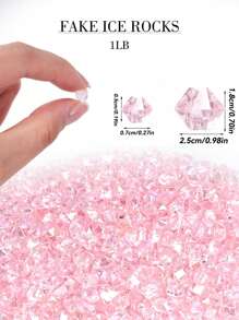 50pcs/500pcs/1000pcs 粉色仿真冰石，壓克力寶石水晶，塑料鑽石裝飾填充物，適用於花瓶、魚缸、春季派對桌面散佈、婚禮食物展示、攝影道具、家居裝飾 - 粉色 - 查看 4