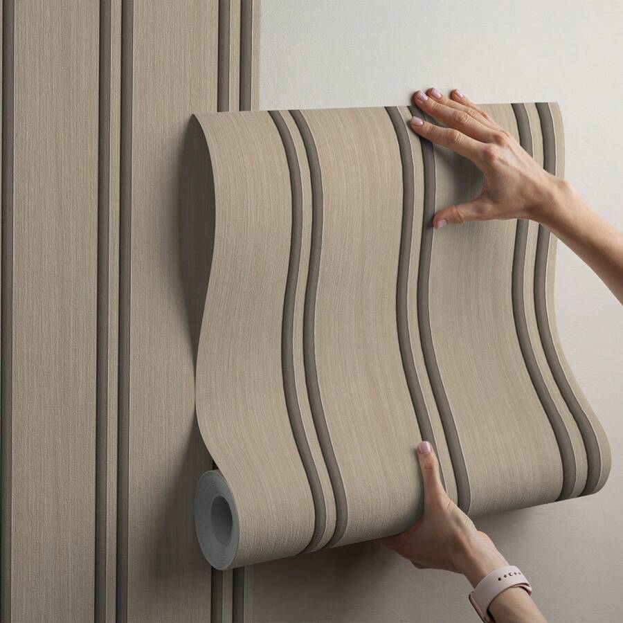 Paper and Wall Self-Adhesive Wallpaper For Bedroom Living Room Decorative Easy To Apply Slatted Wood Natural Rustic Effect - Ripped 07 - View 1