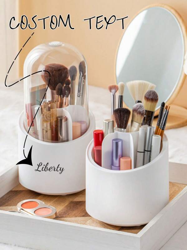 Customized Makeup Brush Storage Bucket, Dust-Proof Transparent Acrylic Desktop Lipstick Cosmetics Storage Box, High-End Feel