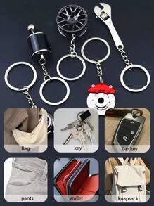 1 件/3 件/5 件/8 件汽车爱好者钥匙扣、手动变速杆、轮辋、扳手、涡轮增压器、刹车盘钥匙扣、汽车配件、汽车爱好者礼品套装、汽车卡车自行车、汽车零件钥匙扣、汽车零件钥匙扣、汽车零件钥匙扣套装可用于悬挂钥匙、小饰品、工作卡等。汽车配件包魅力学校可爱哥特 Y2k - 彩色 - 查看 10