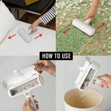 可重复使用的宠物毛发去除滚筒，适用于猫狗，自清洁式绒毛刷，可用于家具、沙发、地毯 - 彩色 - 查看 6