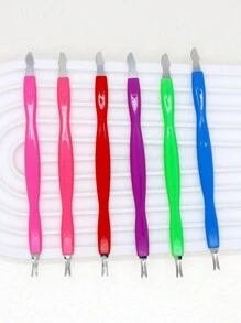 10/20 stuks set nieuwe plastic dubbele kop nagelriemduwer & roestvrijstalen V-vormige schraper, voetverzorging dode huid verwijderaar tools, meerkleurige opties voor thuisgebruik en professionele nageltechnicus
