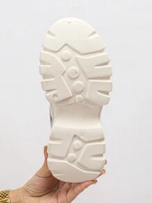 百搭休闲户外女式时尚系带厚底运动鞋 - 棕色 - 查看 6