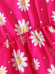 Young Girl Casual Floral Print Sleeveless A-Line Cami Dress For Everyday, Home & Outdoor Summer Wear - Multicolor - View 5