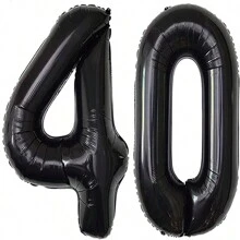 Black 30/40/50 Number Balloons Giant Number Foil Mylar Balloons For Women Men Birthday Party Supplies Anniversary Events Decorations