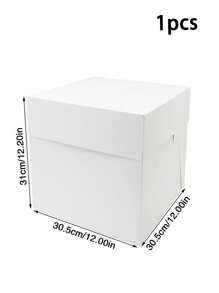 1pc/2pcs/4pcs Cake Boxes, Large Size White Bakery Boxes, Square Cardboard Cake Boxes, Multilayer Cake Decorating Supplies For Wedding, Birthday, Party - Paper - View 14