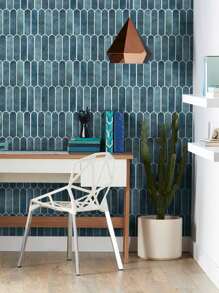 COMMOMY 常见 1 件/10 件/20 件哑光 3D 墙贴粉色鱼鳞、即撕即贴瓷砖后挡板、3D 防水瓷砖贴纸、室内 3D 墙板、厨房装饰、现代家居装饰 - 藍色 - 查看 6