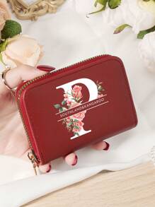 Burgundrote Tasche Charlie Rotwein Roter Umschlag Modische und hochwertige Kartenetui Tasche Leicht zu tragen Münztasche mit mehreren Fächern Reißverschluss Multi-Slot Einfache Kreditkartenfächer Multifunktions Damenbrieftasche Kartentasche Mini Geldbörse Geldbeutel Kartenetui