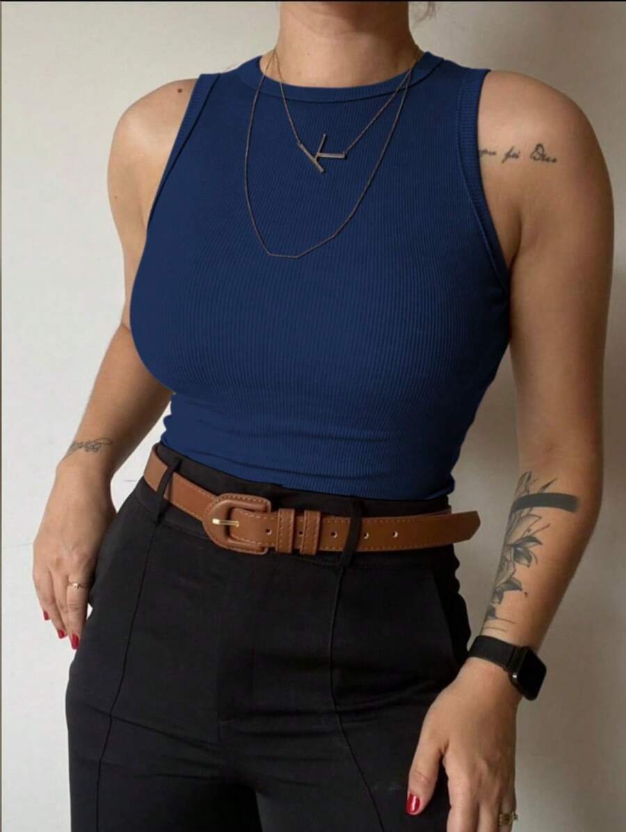 Women's Basic Ribbed Tank Top Ribana - 아즈 - 보기 1