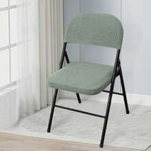 Folding Dining Chair Seat And Back Cover Set Solid Color Jacquard Stretch Chair Slipcover Home Decoration - Light Green - View 3