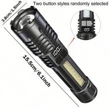 Super Bright XHP70 Powerful Led Flashlight Power Bank Torch Light USB Rechargeable Camping Flashlight With COB Lamp