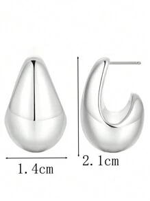 2pcs Oversized Water Drop Tear Drop Hoop Earrings, Exaggerated Hip Hop Jewelry, Daily Wear For Women