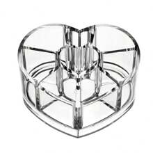 1pc Transparent Crystal Series Heart Shaped Cosmetics Lipstick Lipstick Finishing Storage Box,For Holiday Beach, Bathroom Collection, Bedroom Collection, Large Capacity - Clear - View 2