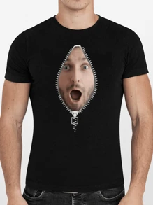Customized Men's Personalized Loose Fit Fun Face T-Shirt -Add You Face Or Photo (Selfie/Family Photo/Pet Photo/Friend Photo/Party/Team/ Boyfriend/Girlfriend/Pet/Couple Matching/ Workwear),Stylish,Fashion,Hipster,Casual,Minimal Chic,Personalized,Customized,Custom,Unique,Guy Costumes,Capsule Wardrobe,Men Basic/Street Style,Ideal Gifts For Him,Boyfriend,Family,Friends,For Birthdays,For Vacation/Holiday,For School/Competition,For Sports/Climbing,Summer Shirts