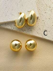 2 Pairs/3 Pairs Of Stylish And Simple Ball And Hook Shaped Women's Earrings, Suitable As Gifts, Valentine's Day And Mother's Day,Mom,Mother,Mother's Day,Gift