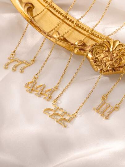 1 PC Zirconia 444 777 Angel Number Necklaces For Women Chain Collar Pendant Necklace Wedding Jewelry Gift