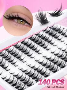 140 Clusters CC Curl Single Cluster Segmented False Eyelashes Ten Rows Natural & Realistic Three-Step European And American Style,Wet Mangga Eyelashes, Crossed 3d Fluffy Faux Eyelashes, Cartoon Cosplay Natural False Lashes, Makeup Tool,Daily Makeup Thick Curled Eyelash Extension Soft & Non-Irritating Reusable,Valentine's Day Gift - CC - 查看 5